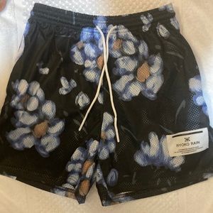 RYOKO RAIN SHORTS BLUE FLOWER SIZE MEDIUM